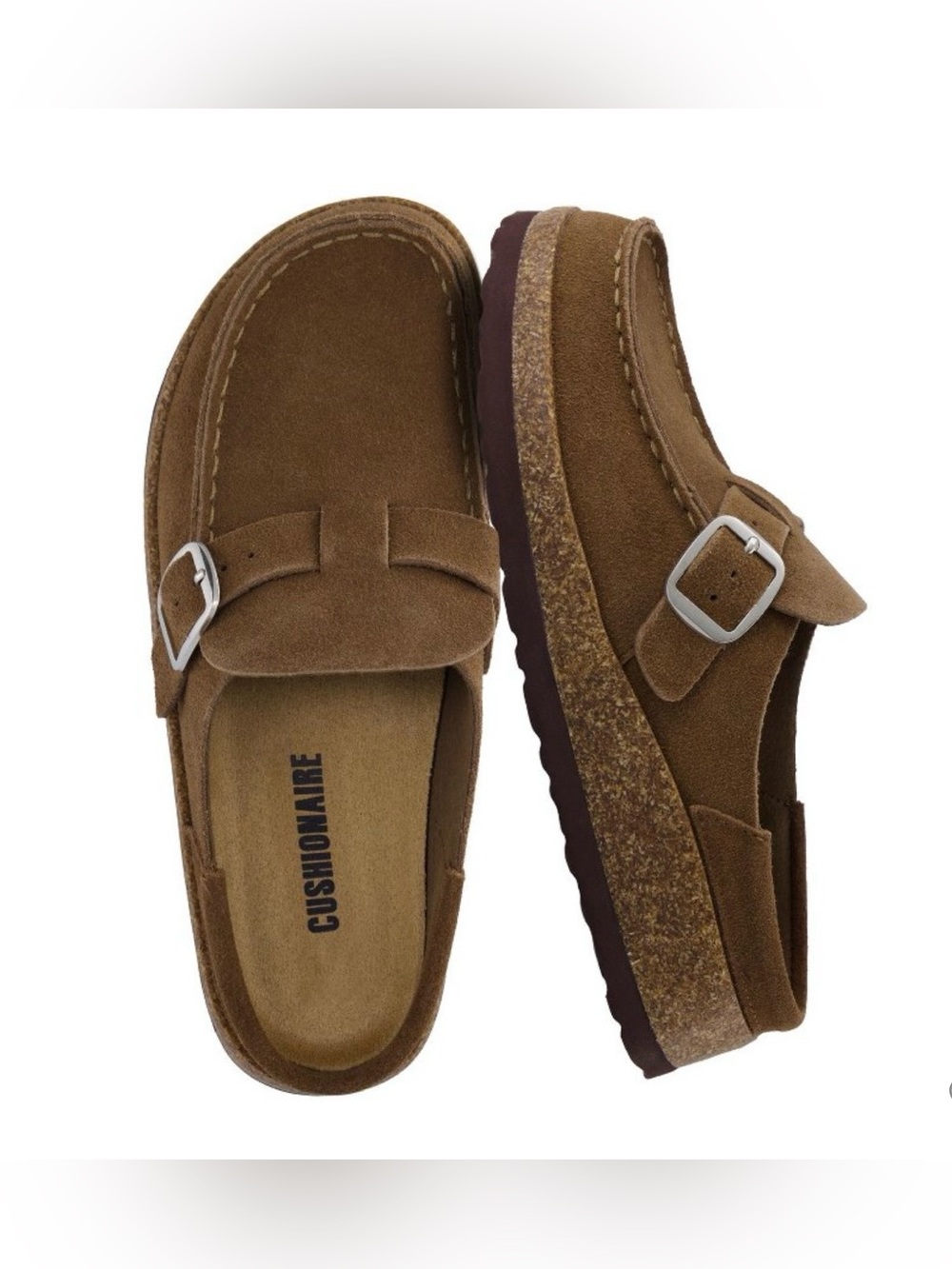 CUSHIONAIRE Hobby Clog Brown Suede